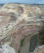 Photo of Yampa River Canyon, which Moffat County claims as a "constructed highway".